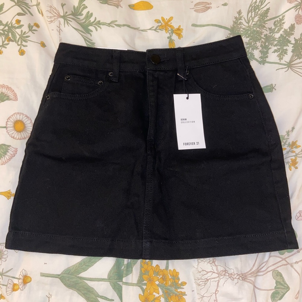 Black Denim Skirt